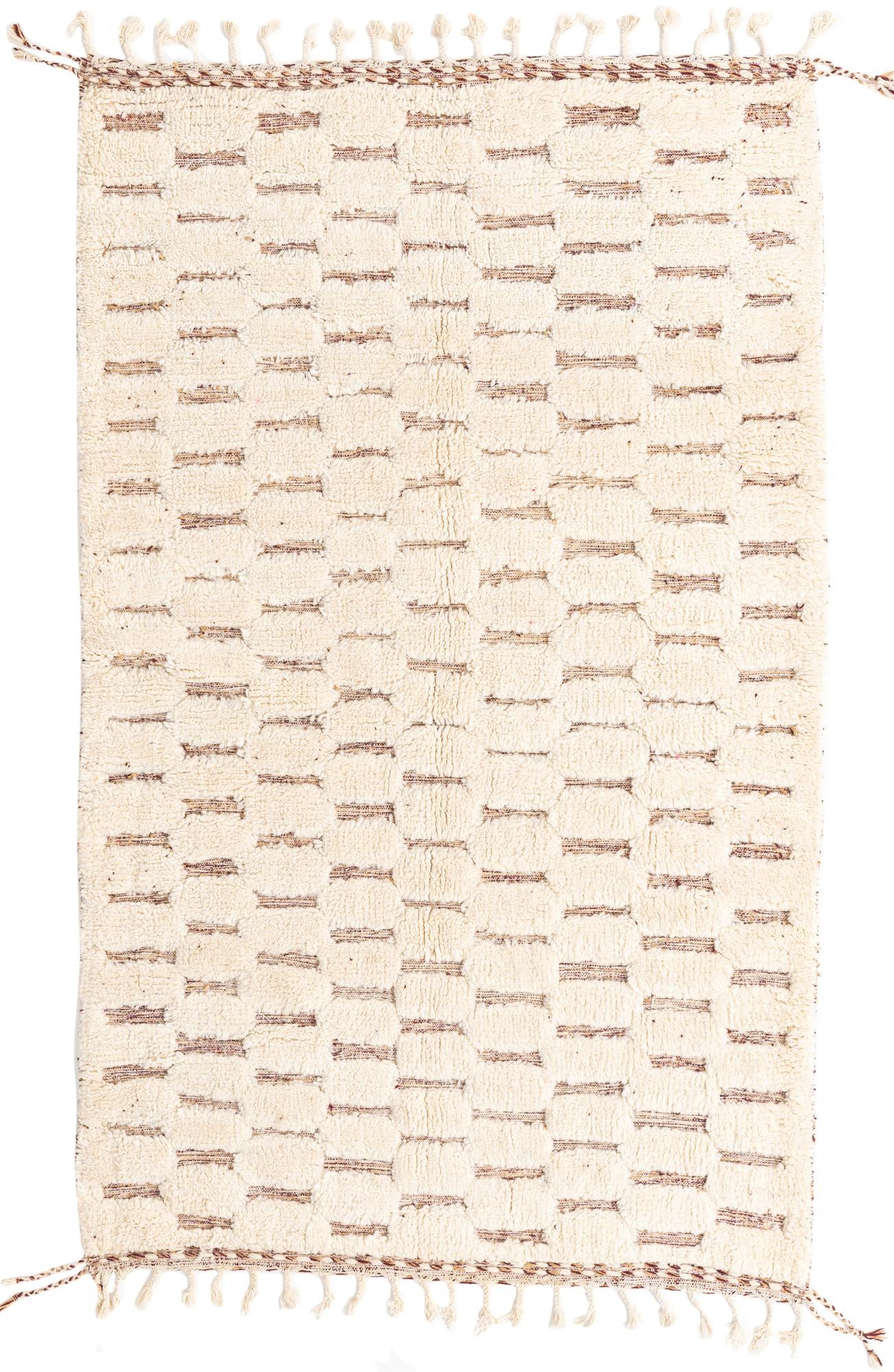 5' x 8' 2 Hand Knotted Moroccan Wool Rug