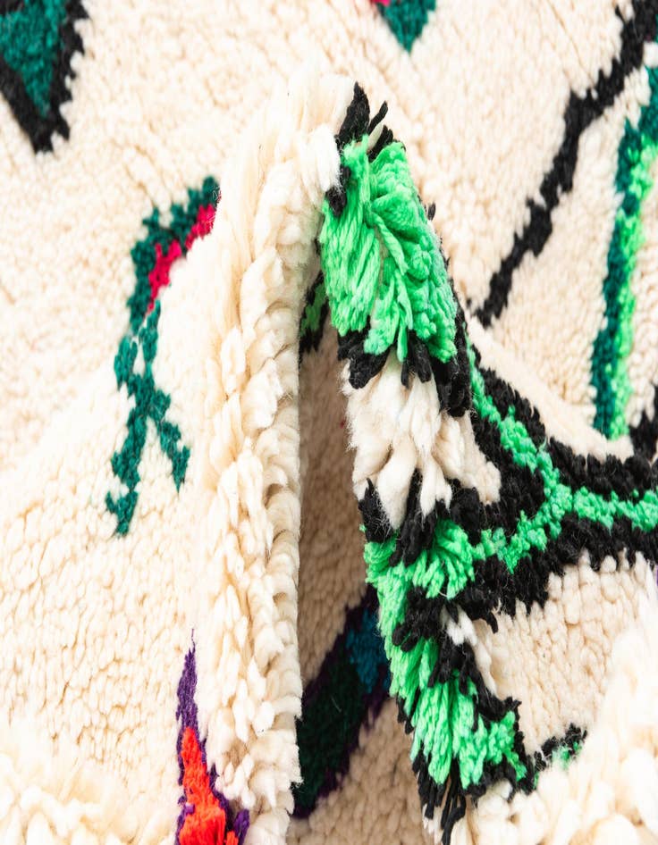 Detail image of 4' 8 x 8'  Hand Knotted Moroccan Wool Rug