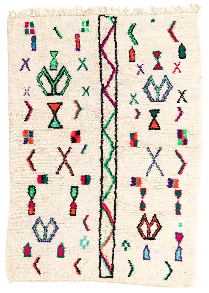 4' 8 x 8' Hand Knotted Moroccan Wool Rug