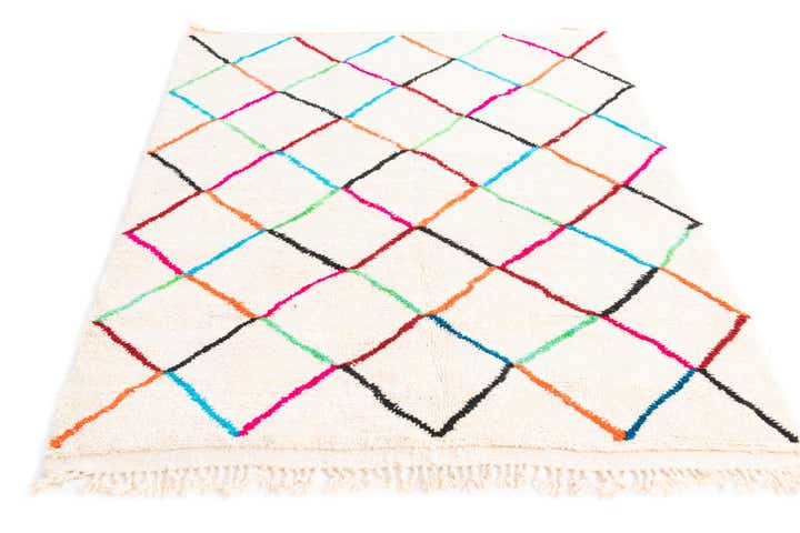 4' 10 x 6' 8 Hand Knotted Moroccan Wool Rug
