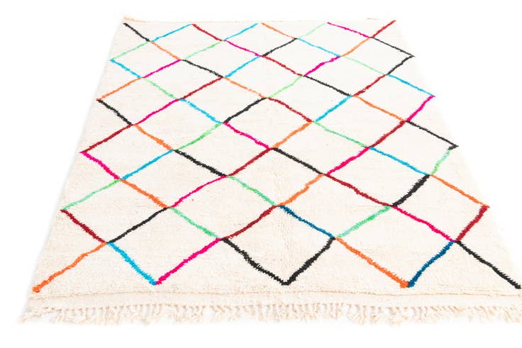 Detail image of 4' 10 x 6' 8 Hand Knotted Moroccan Wool Rug