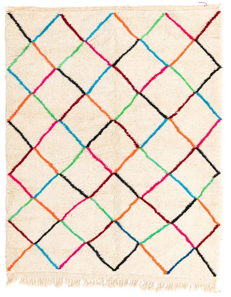 Detail image of 4' 10 x 6' 8 Hand Knotted Moroccan Wool Rug