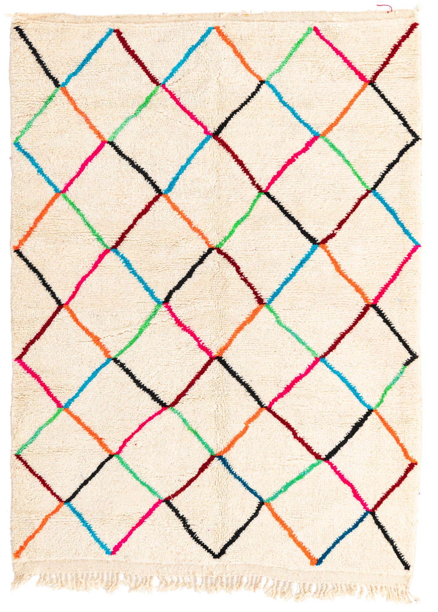 4' 10 x 6' 8 Hand Knotted Moroccan Wool Rug