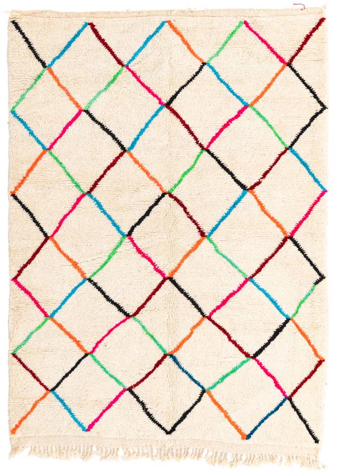 Detail image of 4' 10 x 6' 8 Hand Knotted Moroccan Wool Rug