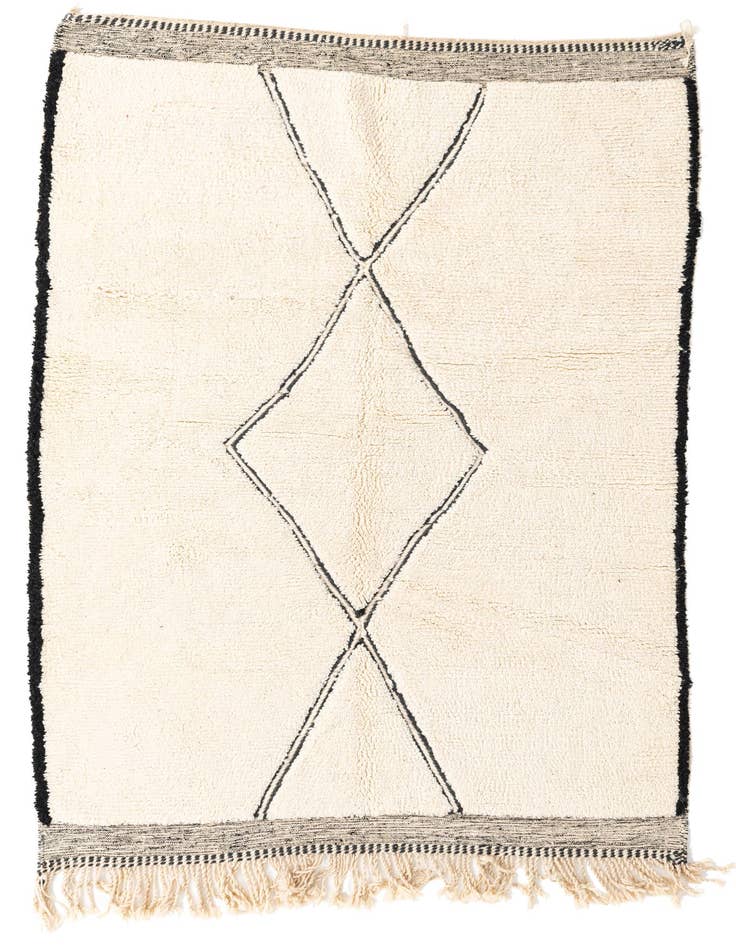 Detail image of 5' 5 x 7' 10 Hand Knotted Moroccan Wool Rug