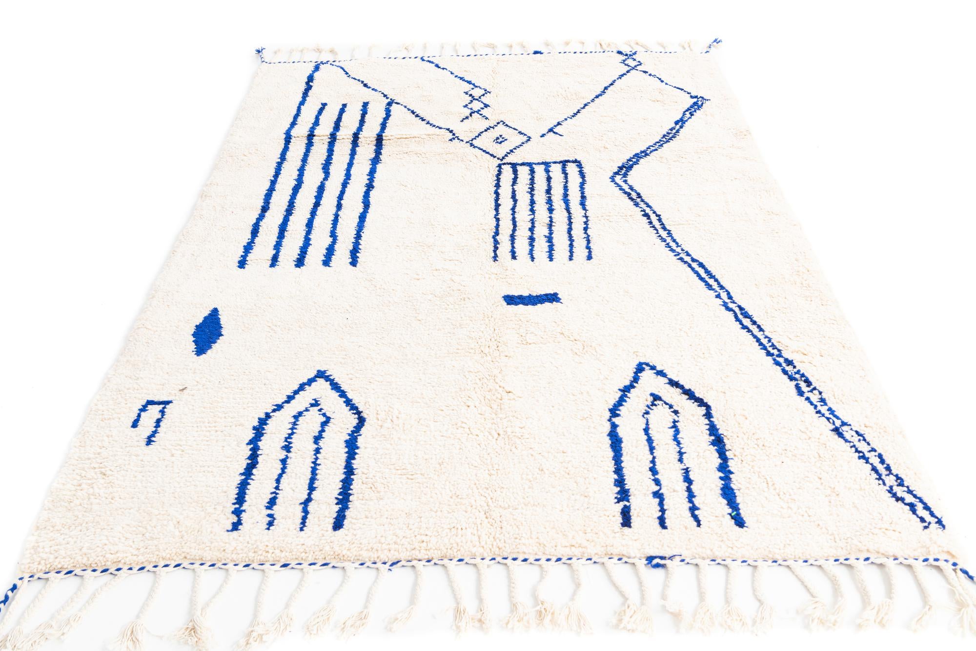 5' 5 x 7' 10 Hand Knotted Moroccan Wool Rug