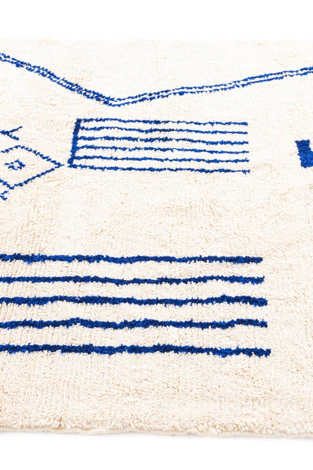 Detail image of 5' 5 x 7' 10 Hand Knotted Moroccan Wool Rug