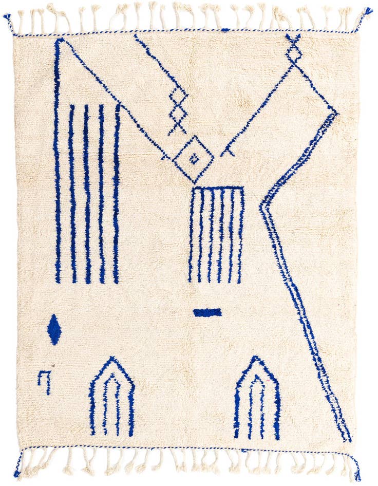 Detail image of 5' 5 x 7' 10 Hand Knotted Moroccan Wool Rug