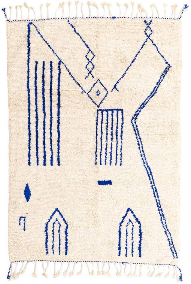 Detail image of 5' 5 x 7' 10 Hand Knotted Moroccan Wool Rug