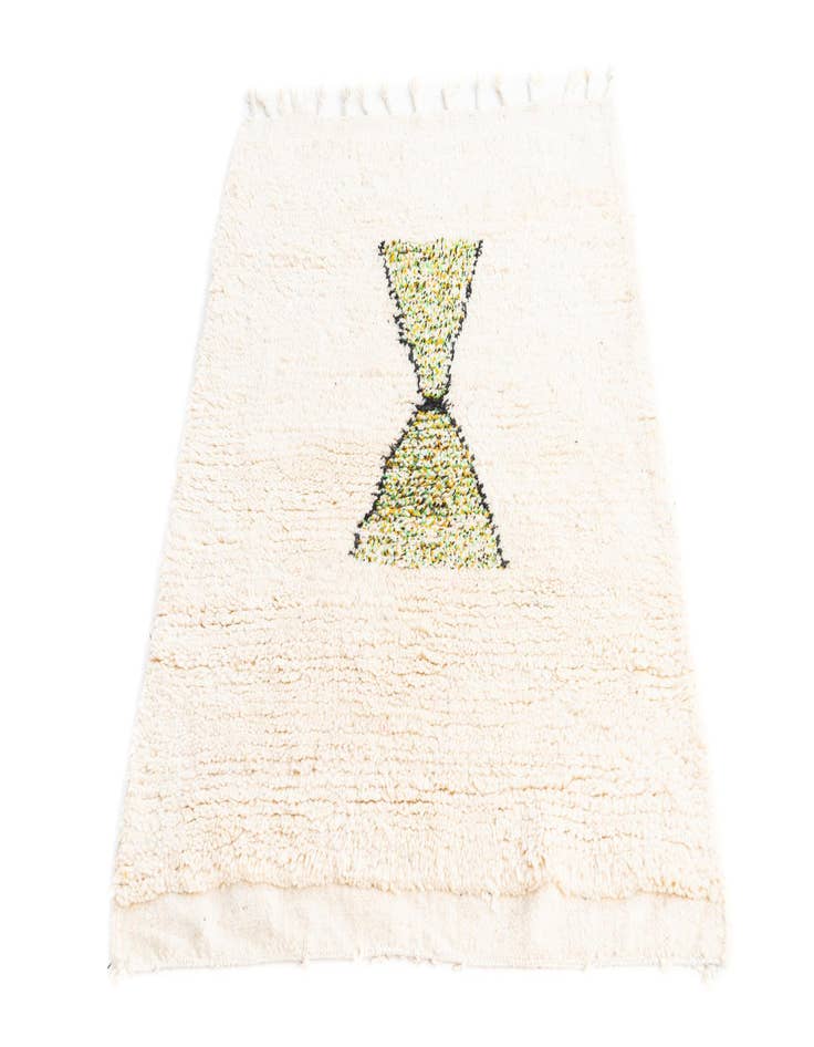 Detail image of 3' 5 x 4' 9 Hand Knotted Moroccan Wool Rug