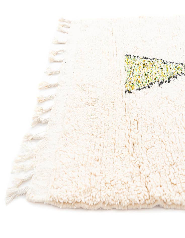 Detail image of 3' 5 x 4' 9 Hand Knotted Moroccan Wool Rug