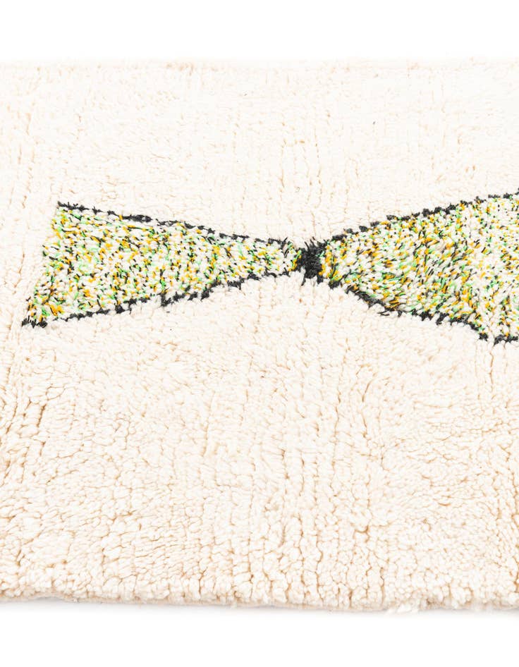 Detail image of 3' 5 x 4' 9  Hand Knotted Moroccan Wool Rug