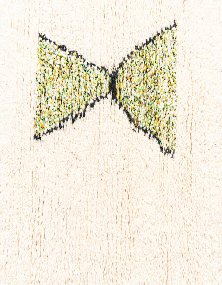 Detail image of 3' 5 x 4' 9 Hand Knotted Moroccan Wool Rug