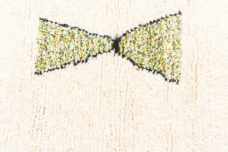 Detail image of 3' 5 x 4' 9 Hand Knotted Moroccan Wool Rug