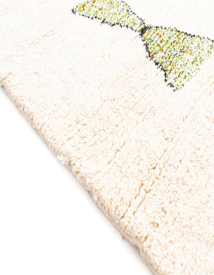 Detail image of 3' 5 x 4' 9  Hand Knotted Moroccan Wool Rug