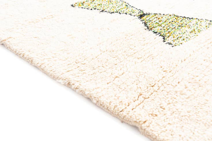 Detail image of 3' 5 x 4' 9 Hand Knotted Moroccan Wool Rug