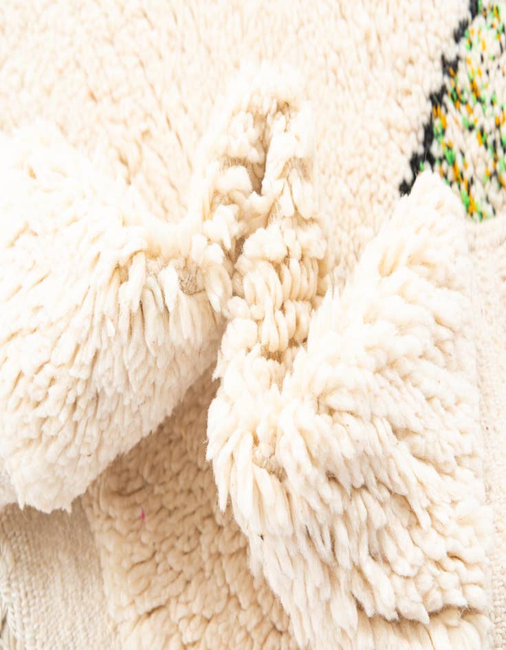 Detail image of 3' 5 x 4' 9  Hand Knotted Moroccan Wool Rug