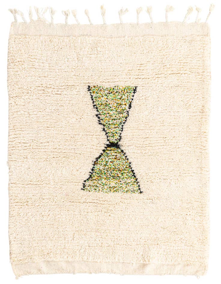 Detail image of 3' 5 x 4' 9 Hand Knotted Moroccan Wool Rug