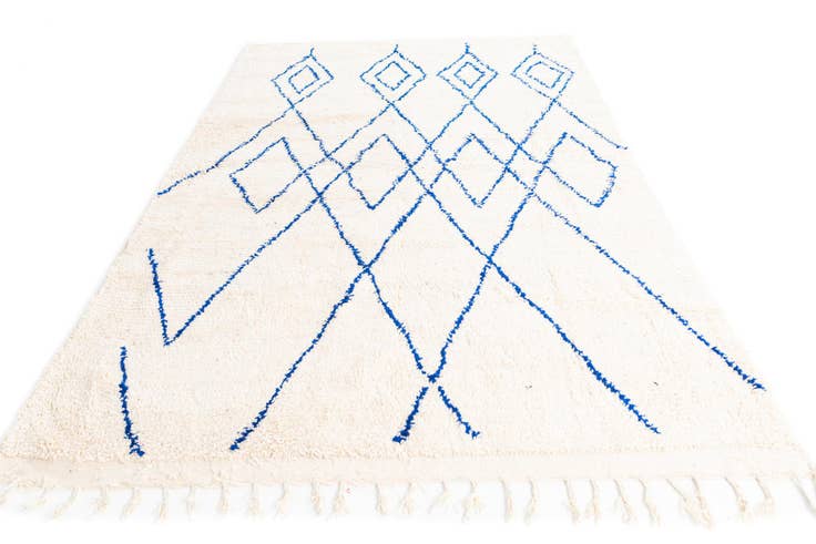 Detail image of 6' 4 x 9' 6 Hand Knotted Moroccan Wool Rug