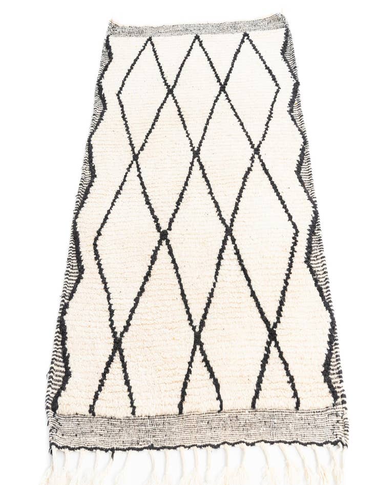 Detail image of 3' 6 x 4' 8  Hand Knotted Moroccan Wool Rug