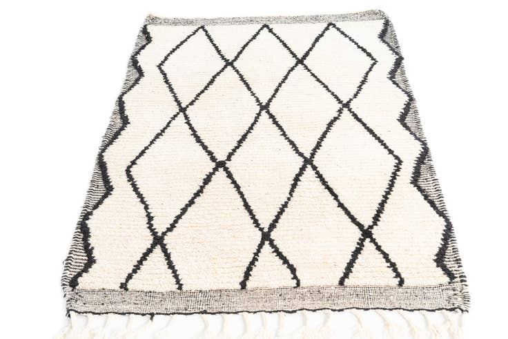 Detail image of 3' 6 x 4' 8 Hand Knotted Moroccan Wool Rug