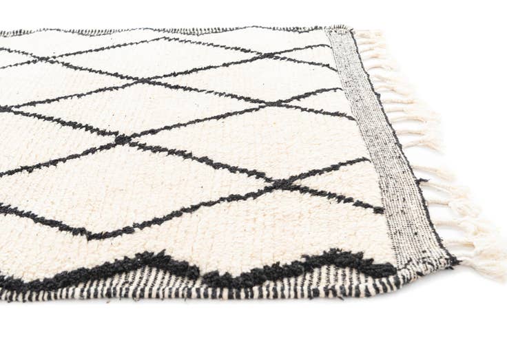 Detail image of 3' 6 x 4' 8 Hand Knotted Moroccan Wool Rug