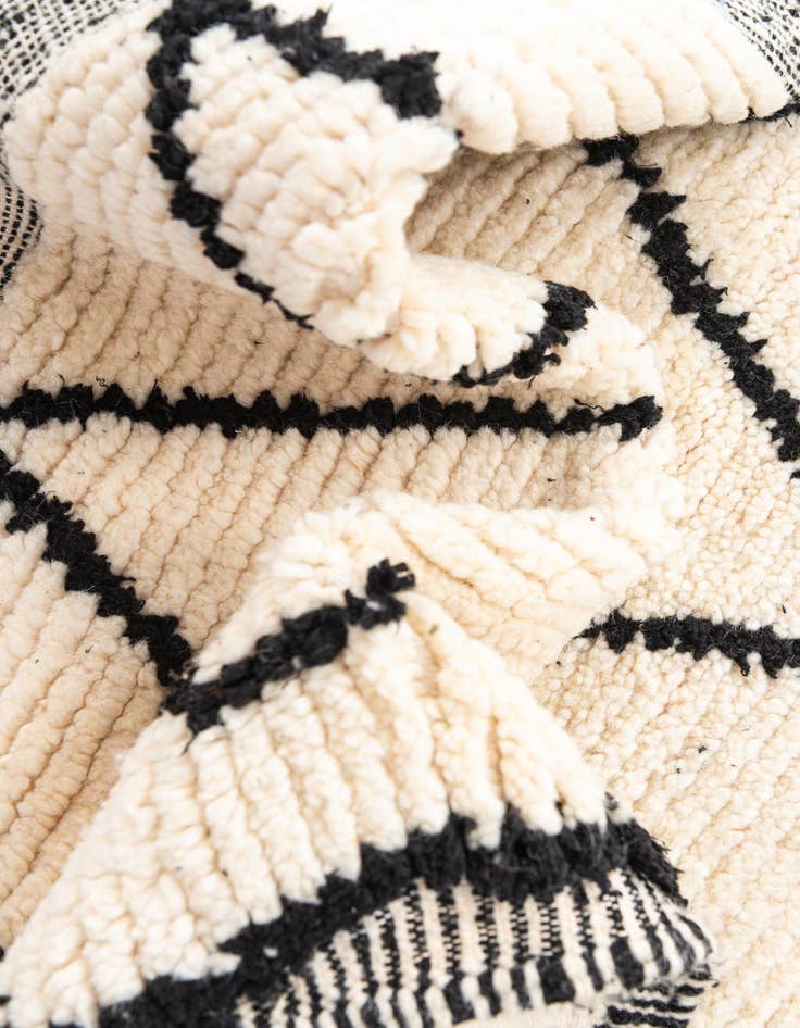 Detail image of 3' 6 x 4' 8  Hand Knotted Moroccan Wool Rug