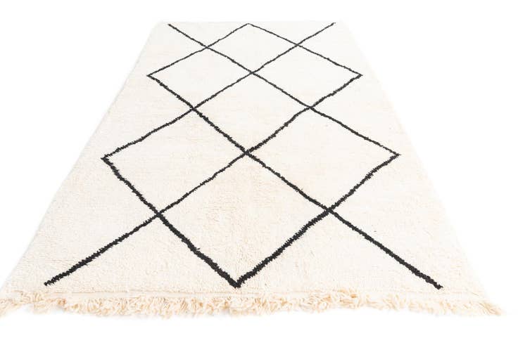 Detail image of 5' 8 x 9' 8 Hand Knotted Moroccan Wool Rug