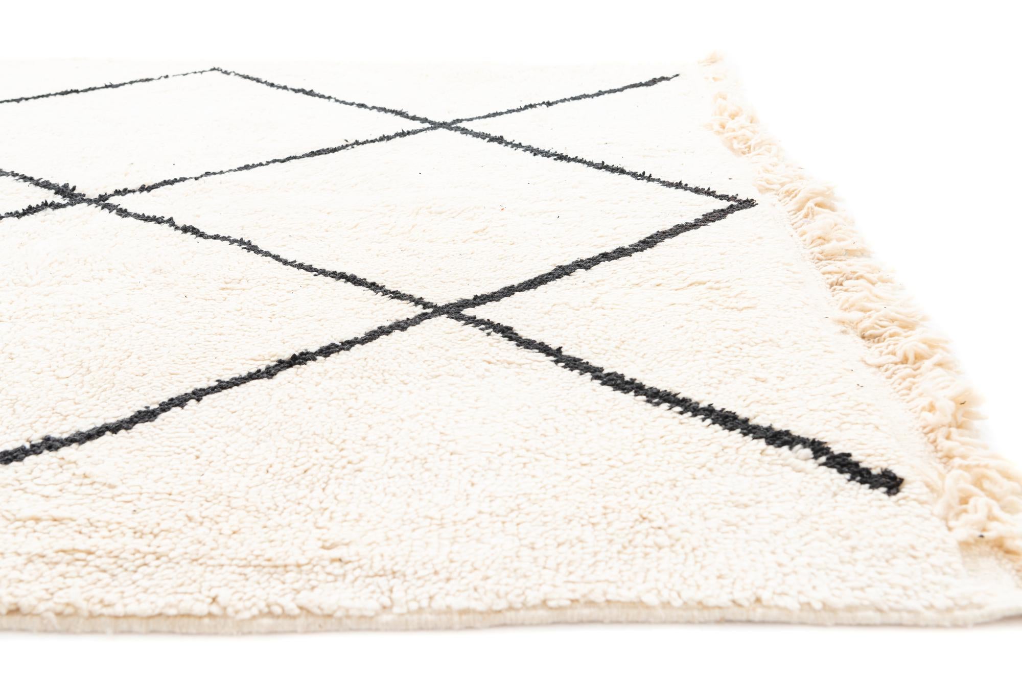 5' 8 x 9' 8 Hand Knotted Moroccan Wool Rug