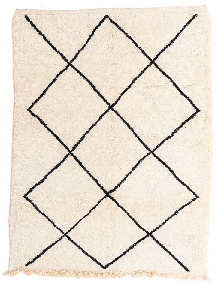 Detail image of 5' 8 x 9' 8 Hand Knotted Moroccan Wool Rug