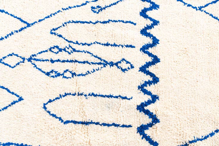 Detail image of 6' 7 x 10' 2 Hand Knotted Moroccan Wool Rug