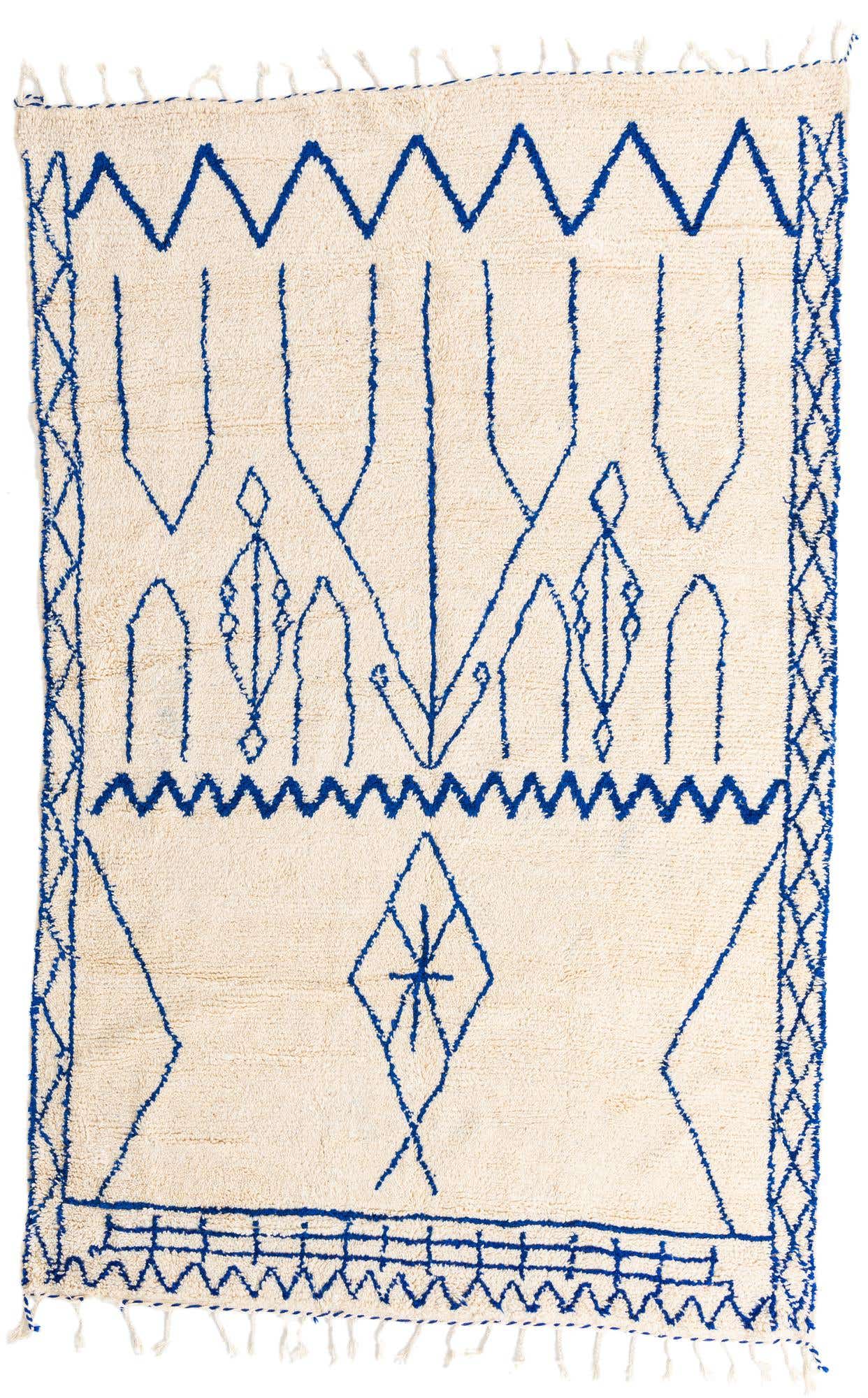 6' 7 x 10' 2 Hand Knotted Moroccan Wool Rug