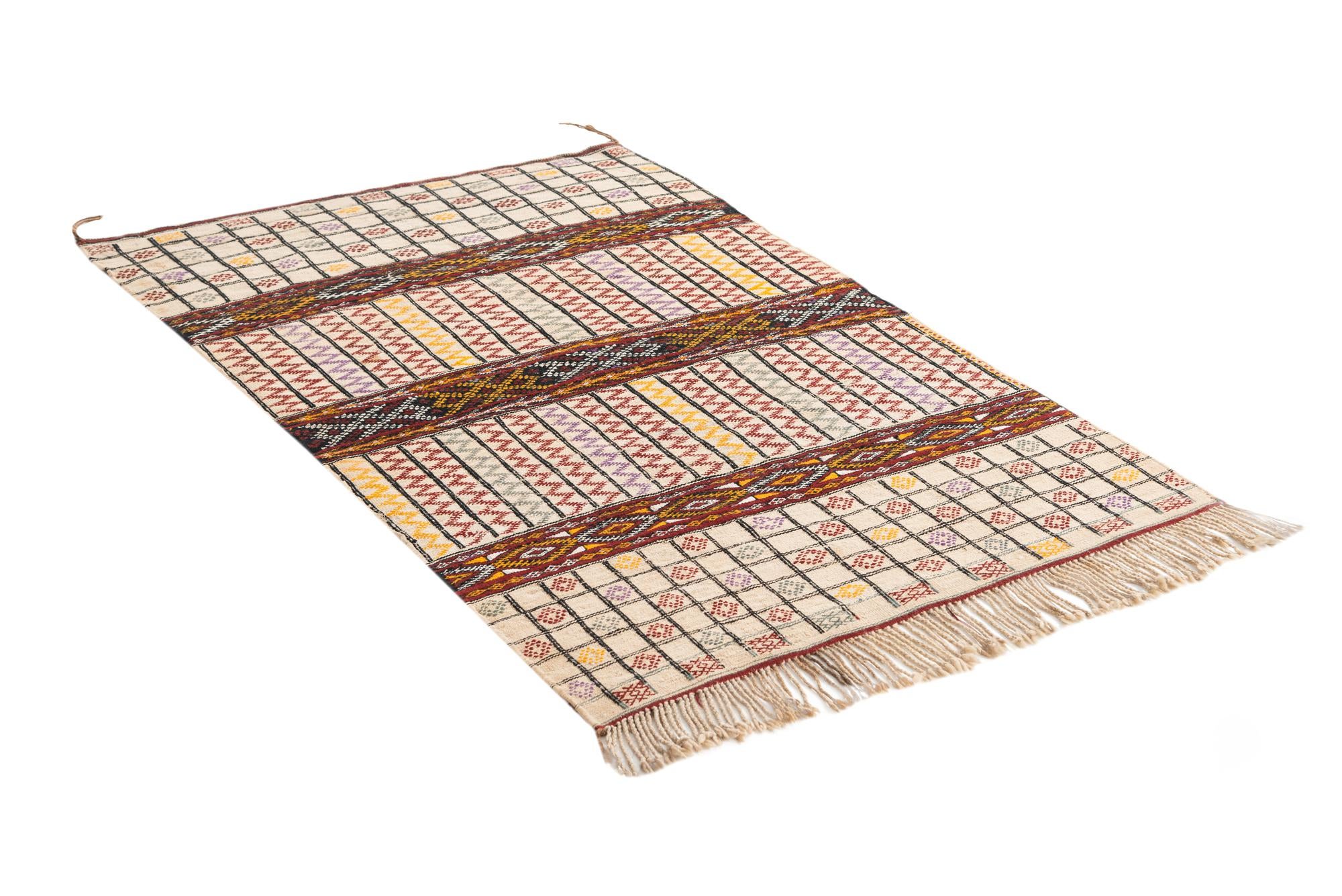 3' 7 x 5' 2 Hand Knotted Moroccan Oriental Wool Rug