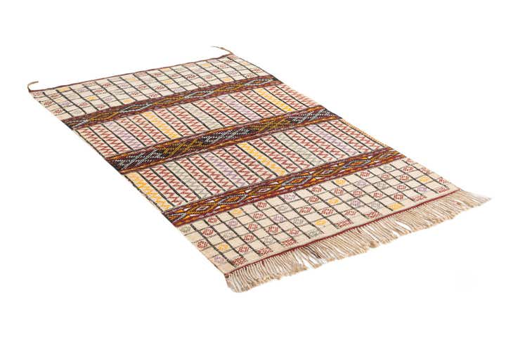 3' 7 x 5' 2 Hand Knotted Moroccan Oriental Wool Rug