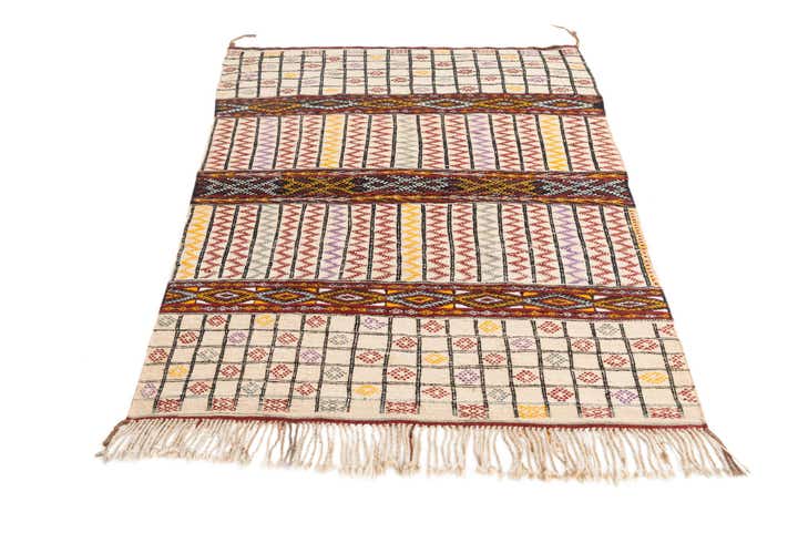 3' 7 x 5' 2 Hand Knotted Moroccan Oriental Wool Rug