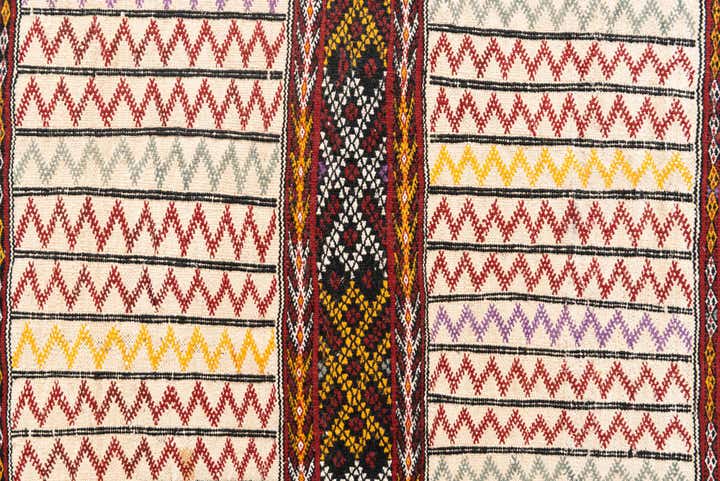 3' 7 x 5' 2 Hand Knotted Moroccan Oriental Wool Rug