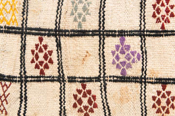 3' 7 x 5' 2 Hand Knotted Moroccan Oriental Wool Rug