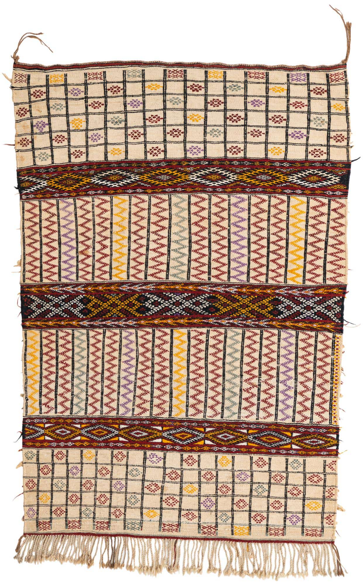 3' 7 x 5' 2 Hand Knotted Moroccan Oriental Wool Rug