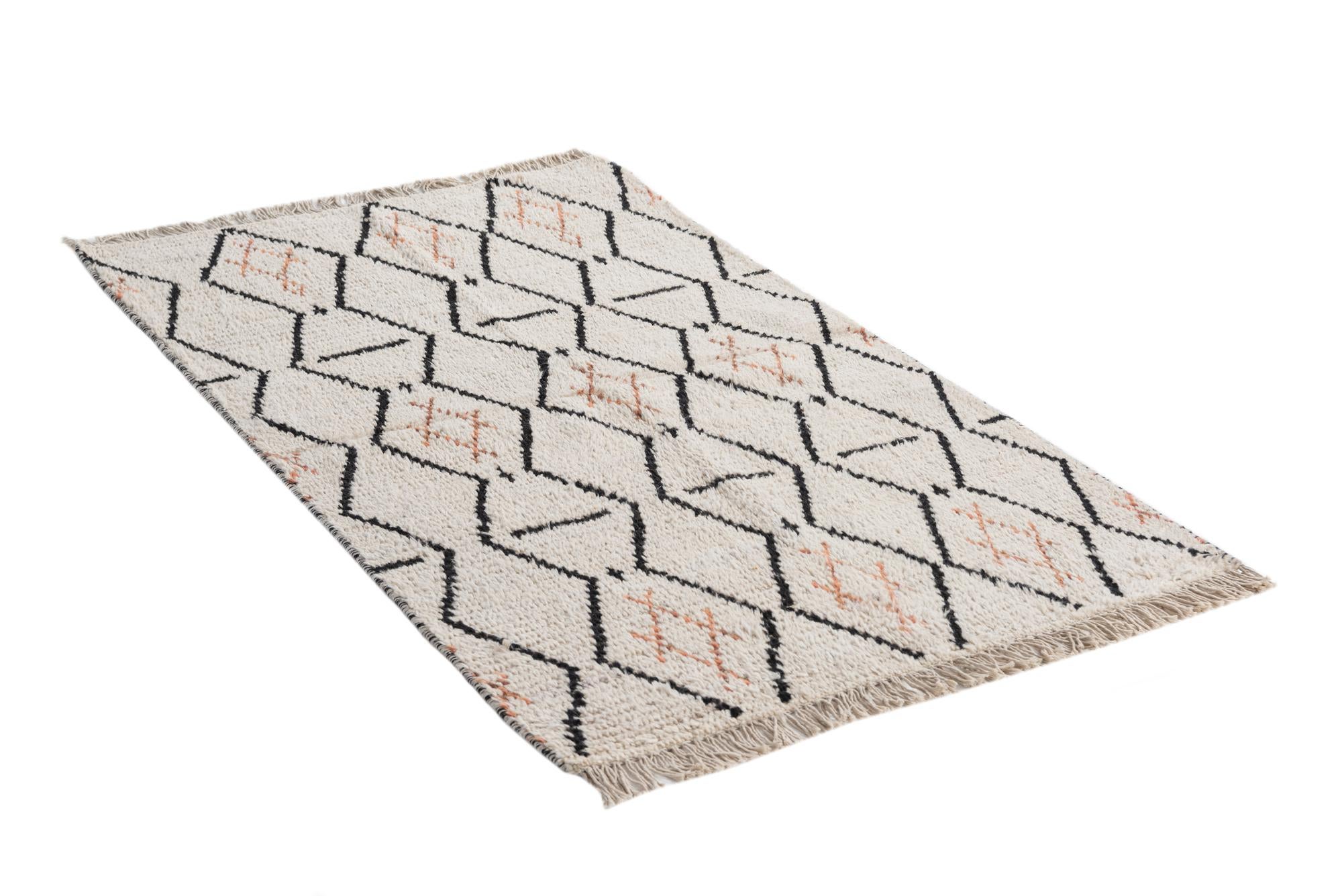3' 2 x 5' 3 Hand Knotted Moroccan Wool Rug