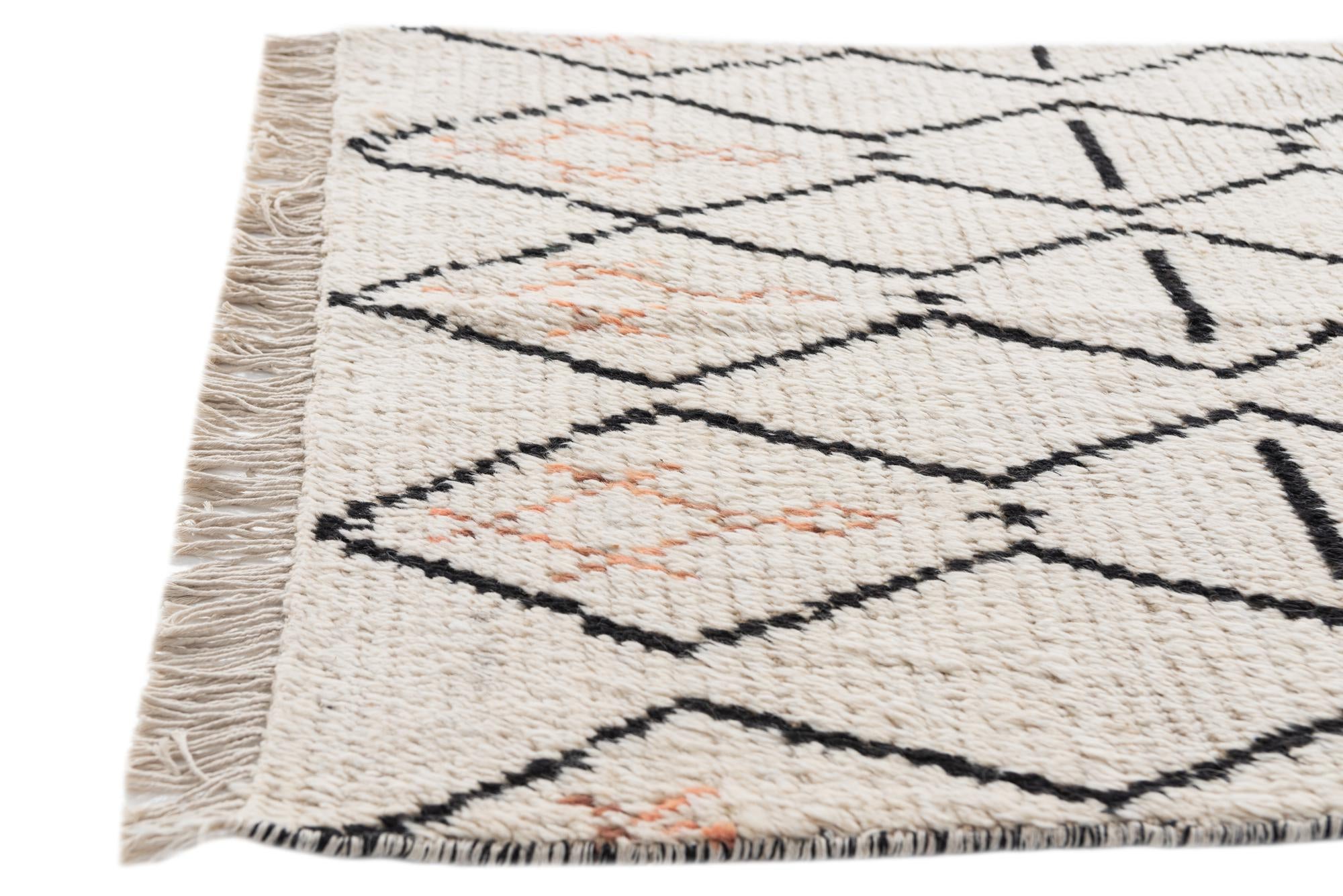3' 2 x 5' 3 Hand Knotted Moroccan Wool Rug