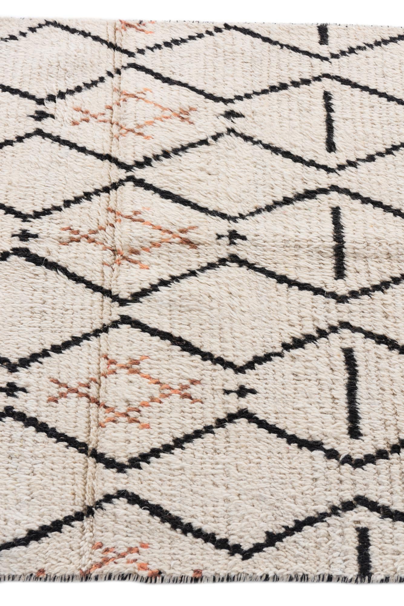 3' 2 x 5' 3 Hand Knotted Moroccan Wool Rug
