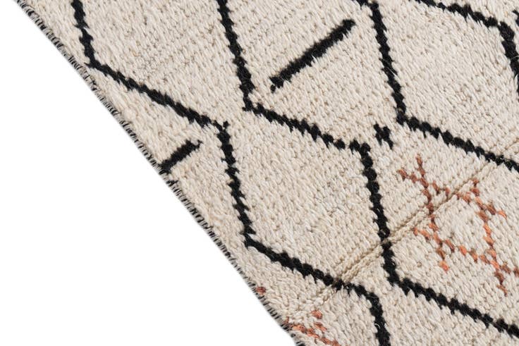 Detail image of 3' 2 x 5' 3 Hand Knotted Moroccan Wool Rug
