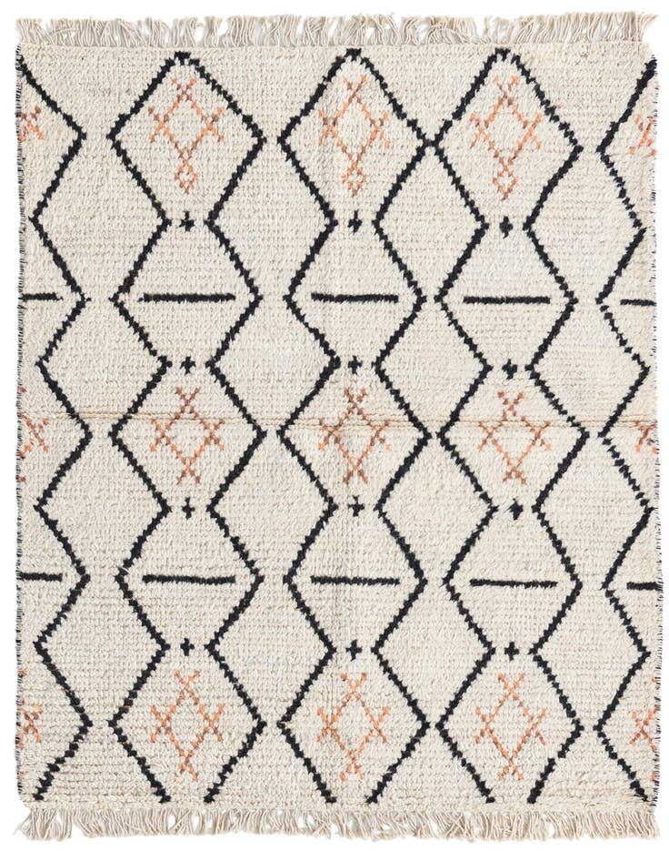 Detail image of 3' 2 x 5' 3 Hand Knotted Moroccan Wool Rug