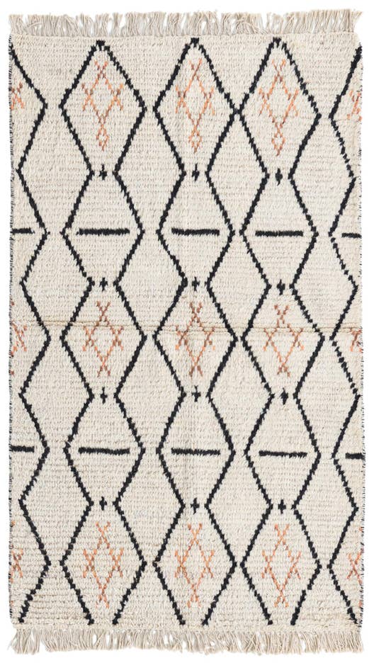Detail image of 3' 2 x 5' 3 Hand Knotted Moroccan Wool Rug