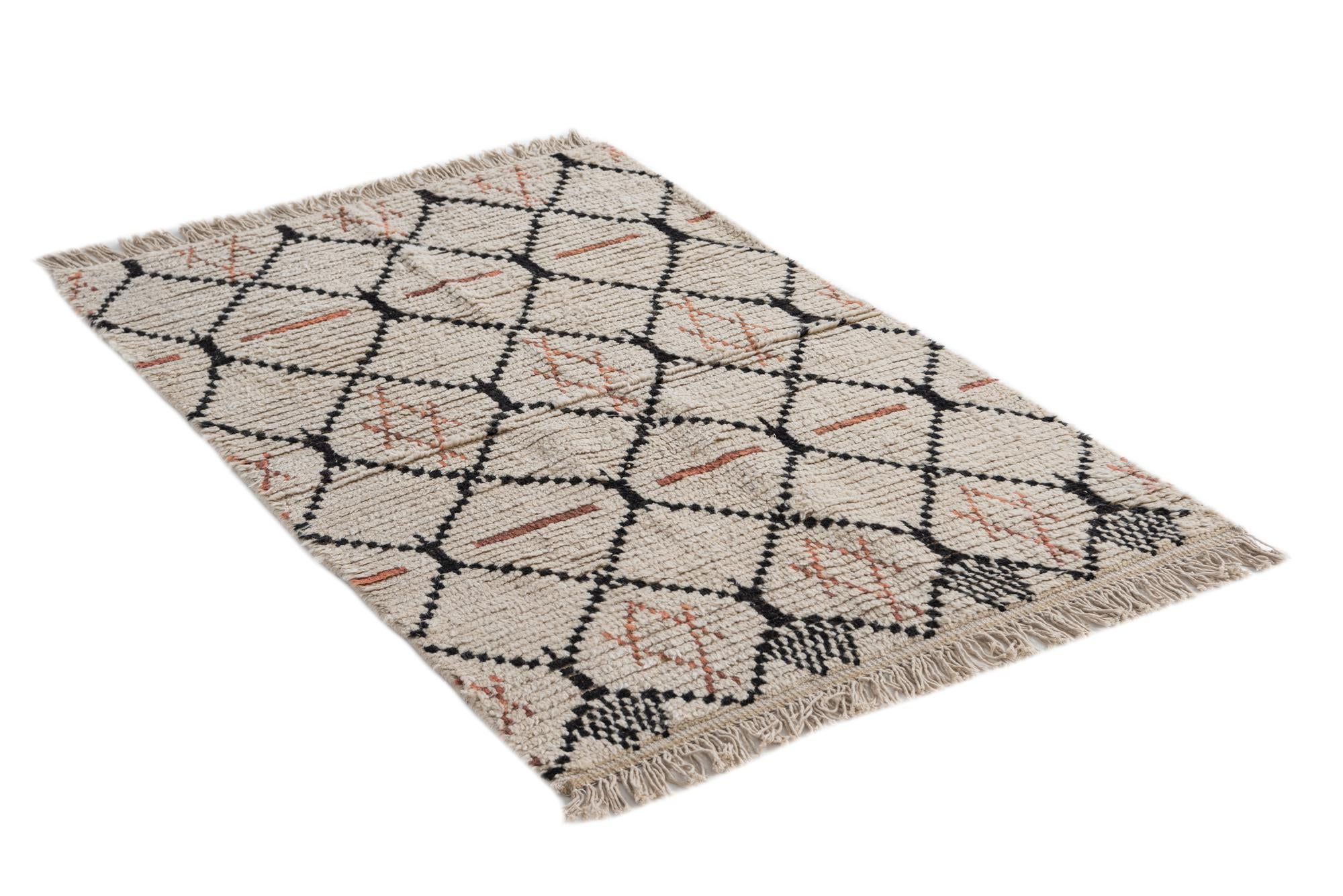 3' x 4' 8 Hand Knotted Moroccan Wool Rug