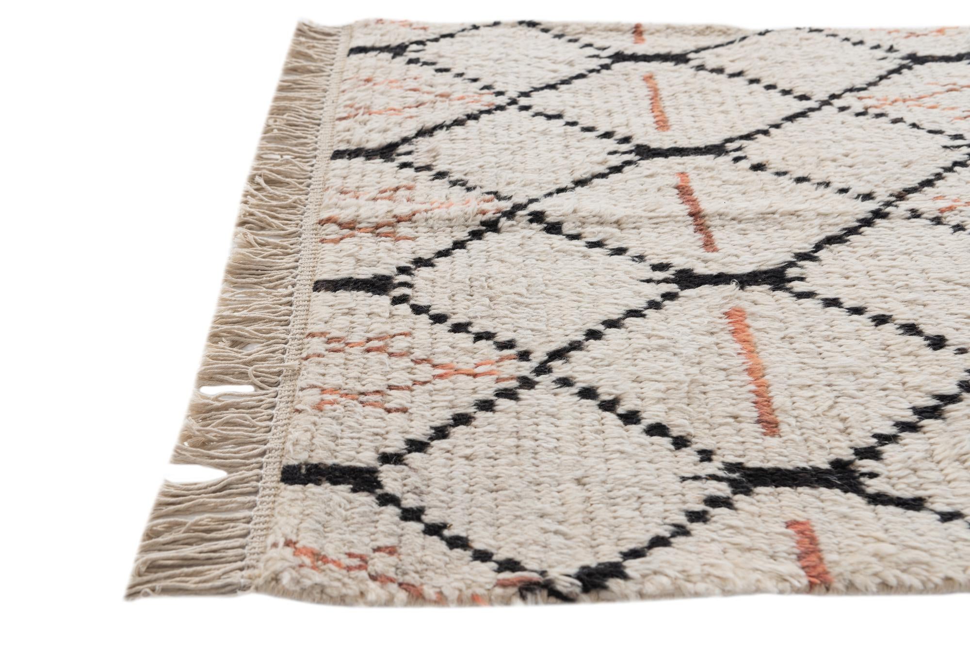 3' x 4' 8 Hand Knotted Moroccan Wool Rug