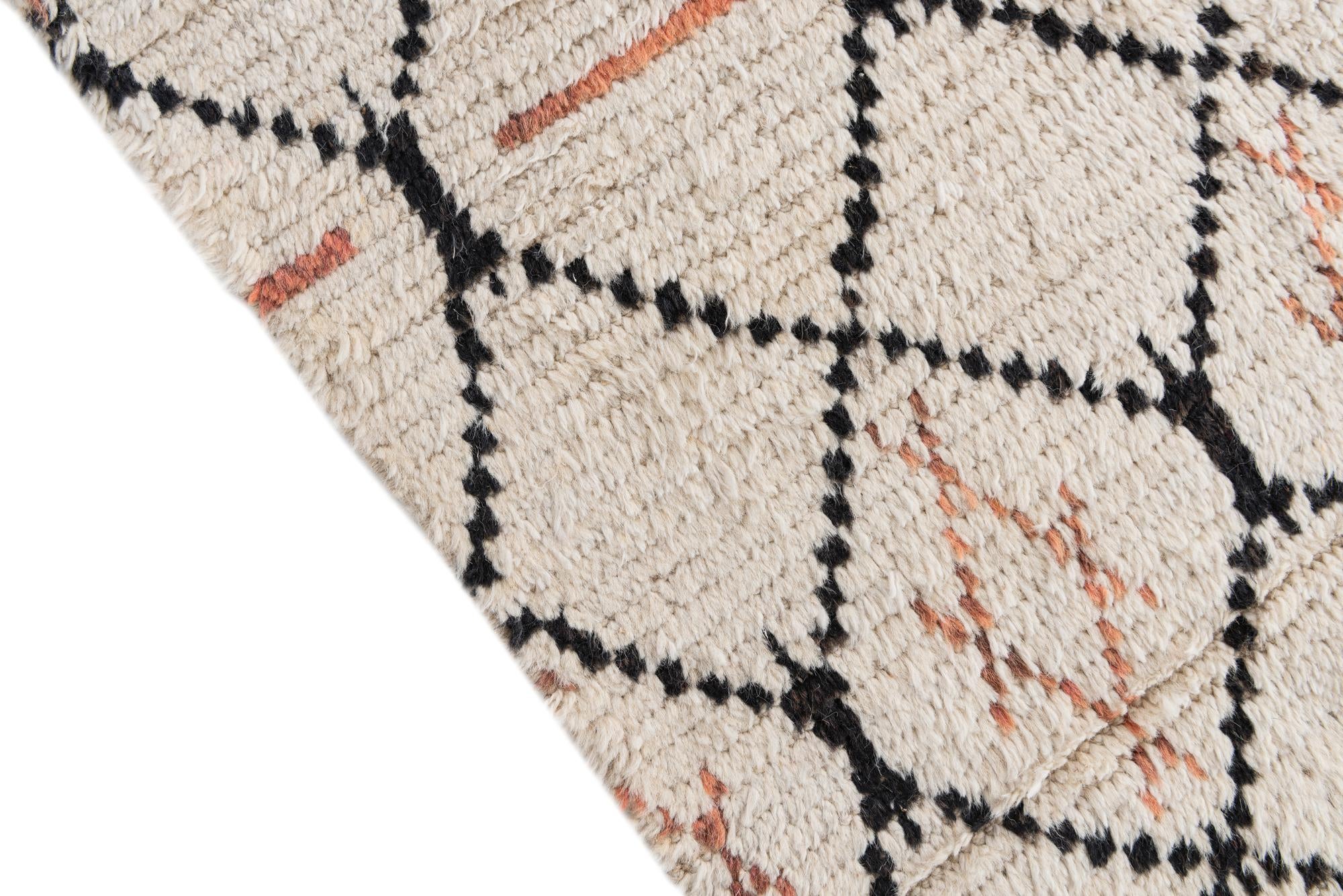 3' x 4' 8 Hand Knotted Moroccan Wool Rug