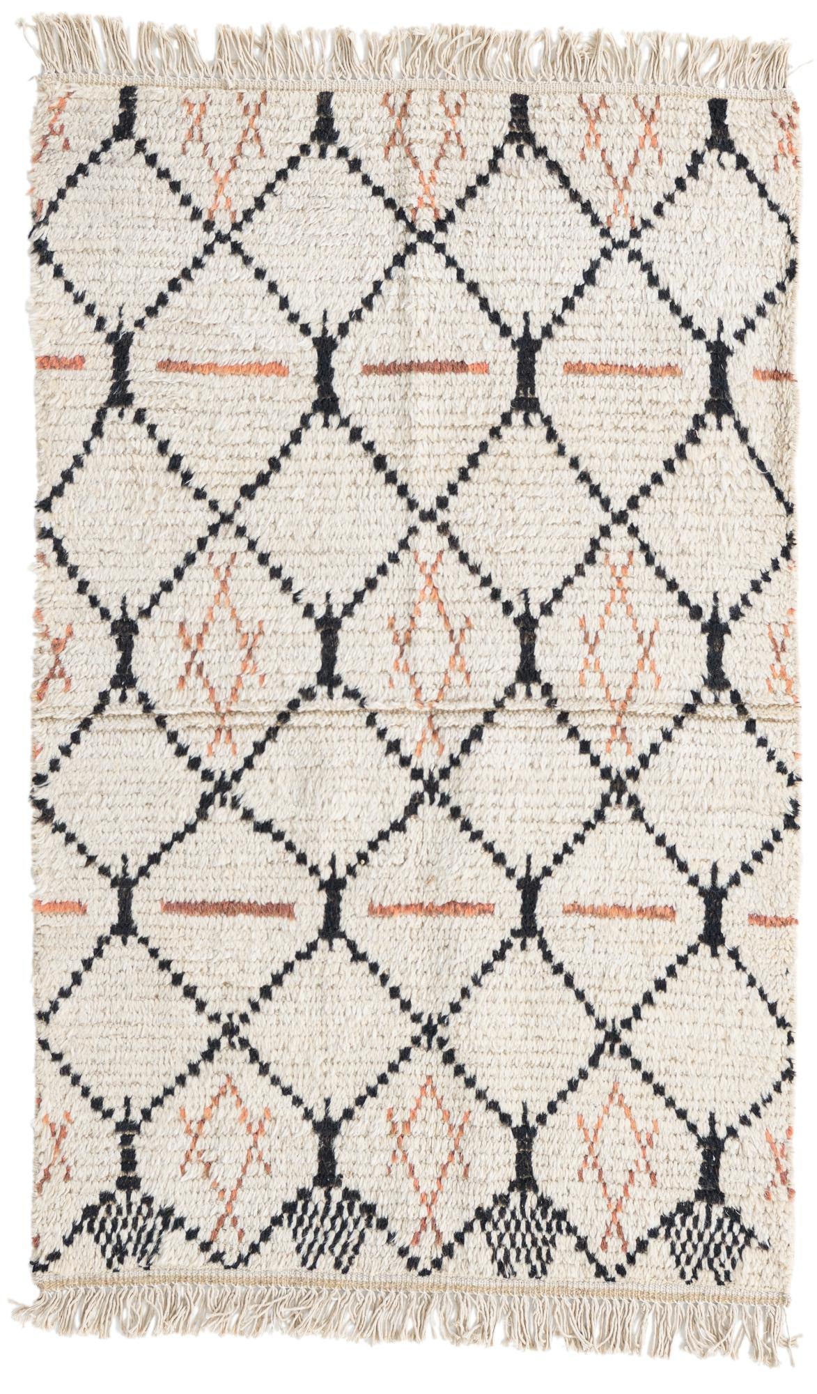 3' x 4' 8 Hand Knotted Moroccan Wool Rug