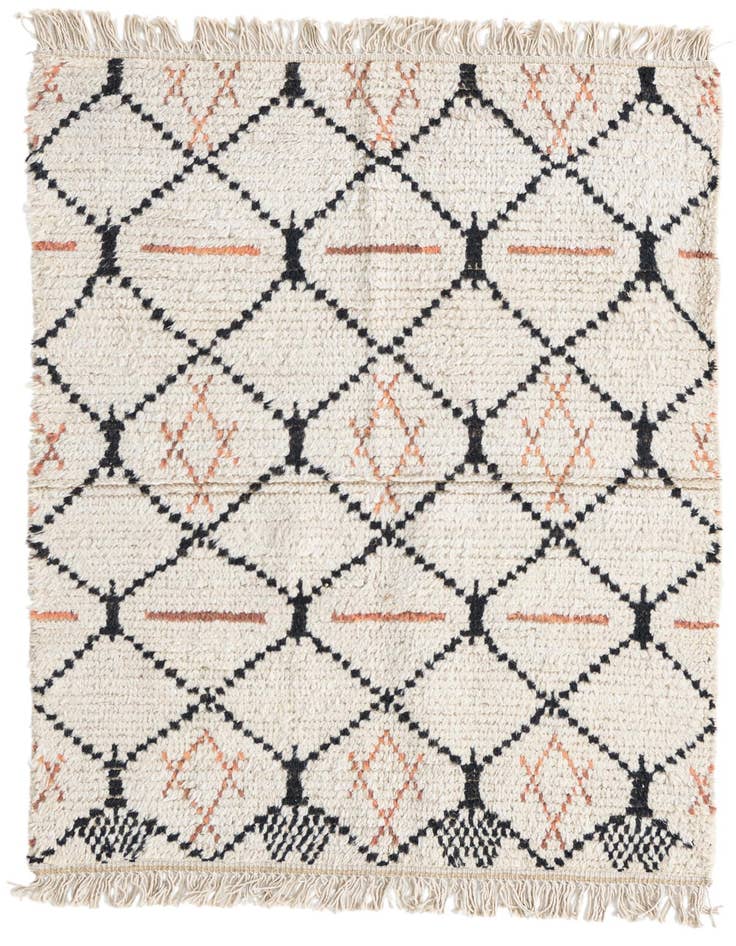 Detail image of 3' x 4' 8 Hand Knotted Moroccan Wool Rug
