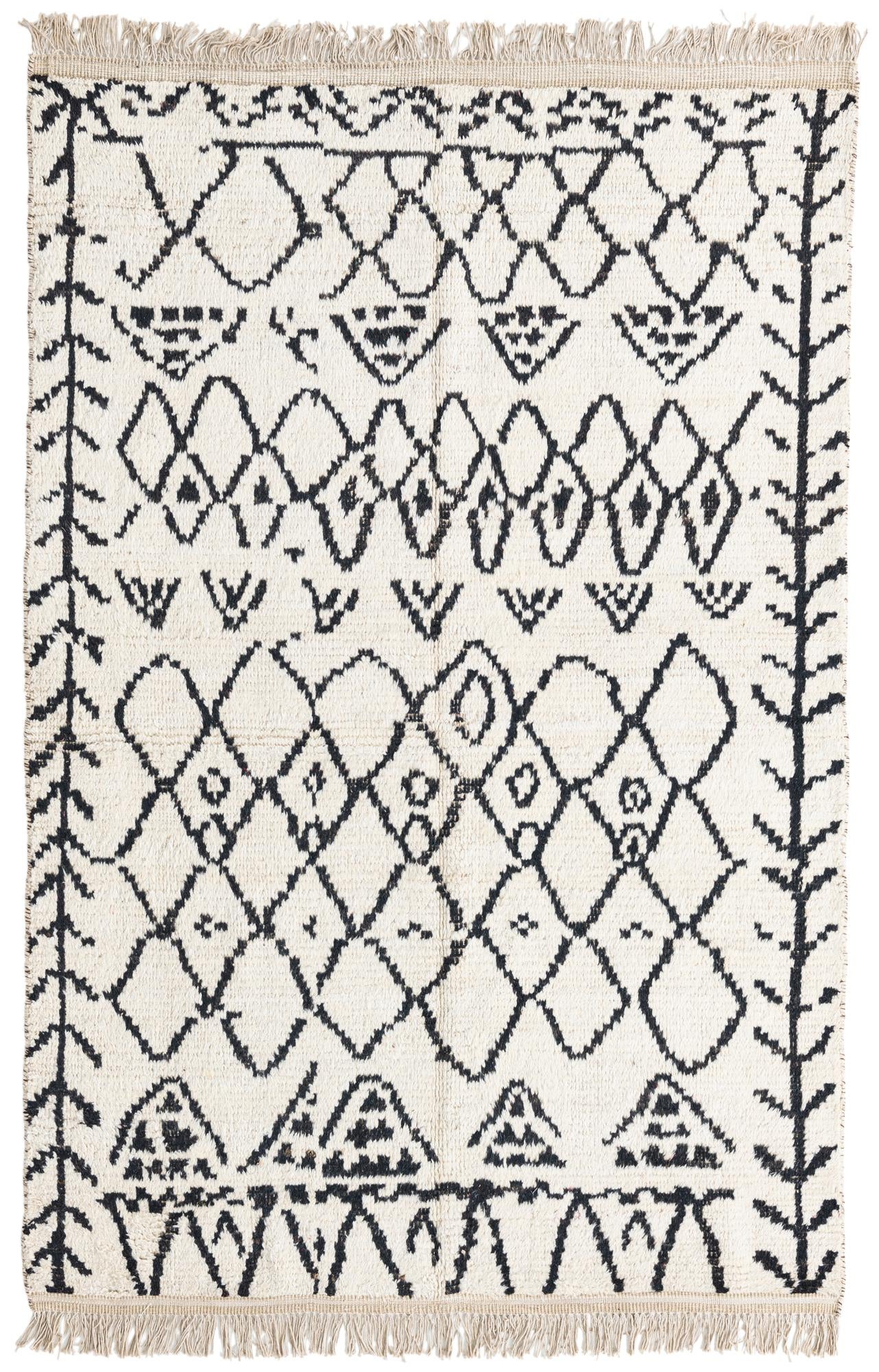 5' 1 x 7' 8 Hand Knotted Moroccan Wool Rug